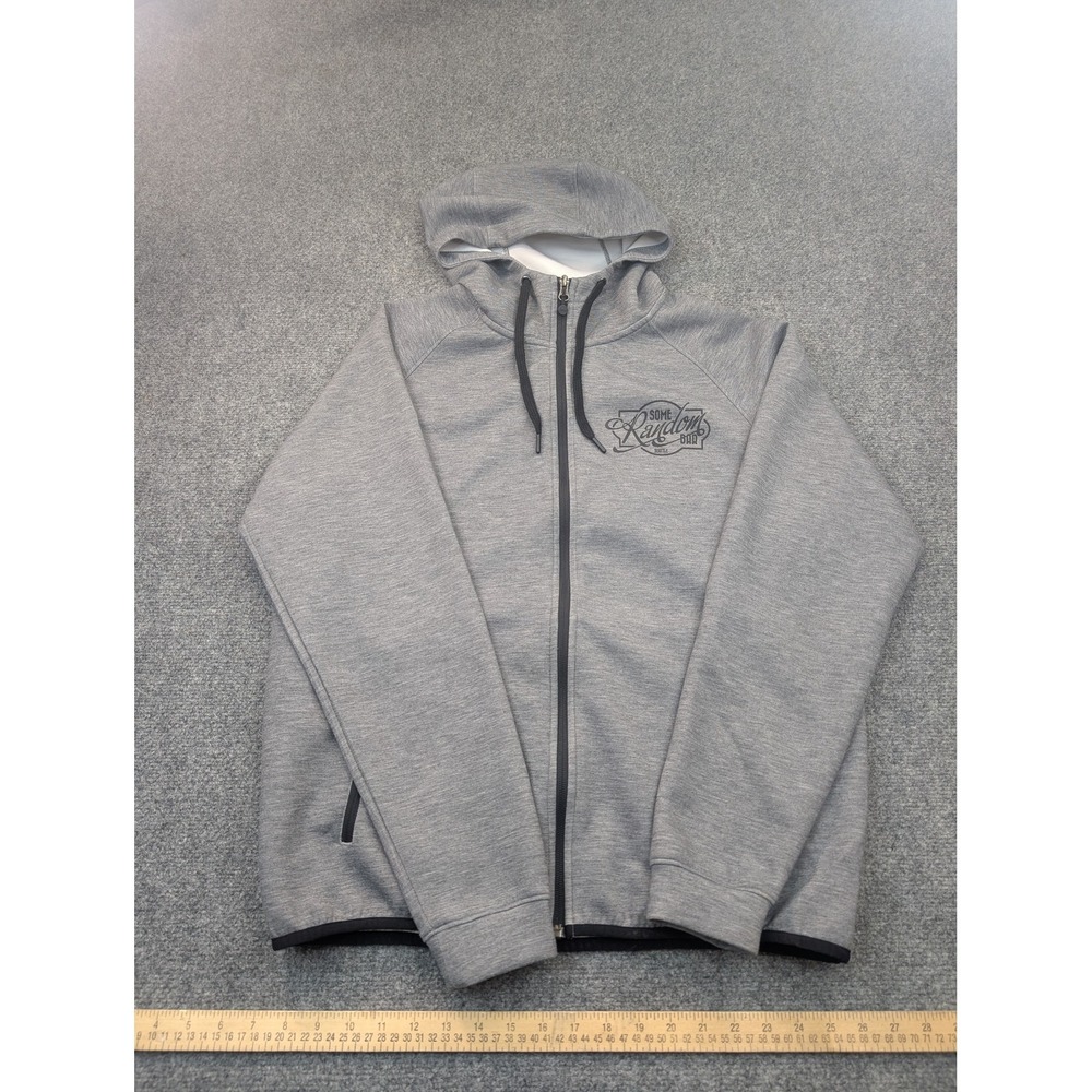 32 Degrees Heat Hoodie Mens Medium Gray‎ Full Zip Some Random Bar Beer Graphic